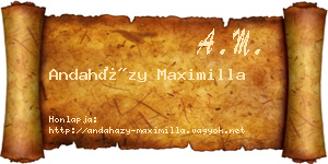 Andaházy Maximilla névjegykártya